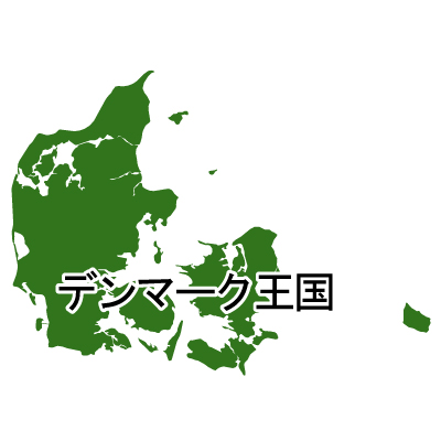 デンマーク王国無料フリーイラスト｜漢字(緑)